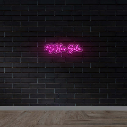 3D Hair Salon - Premium Neon Artwork