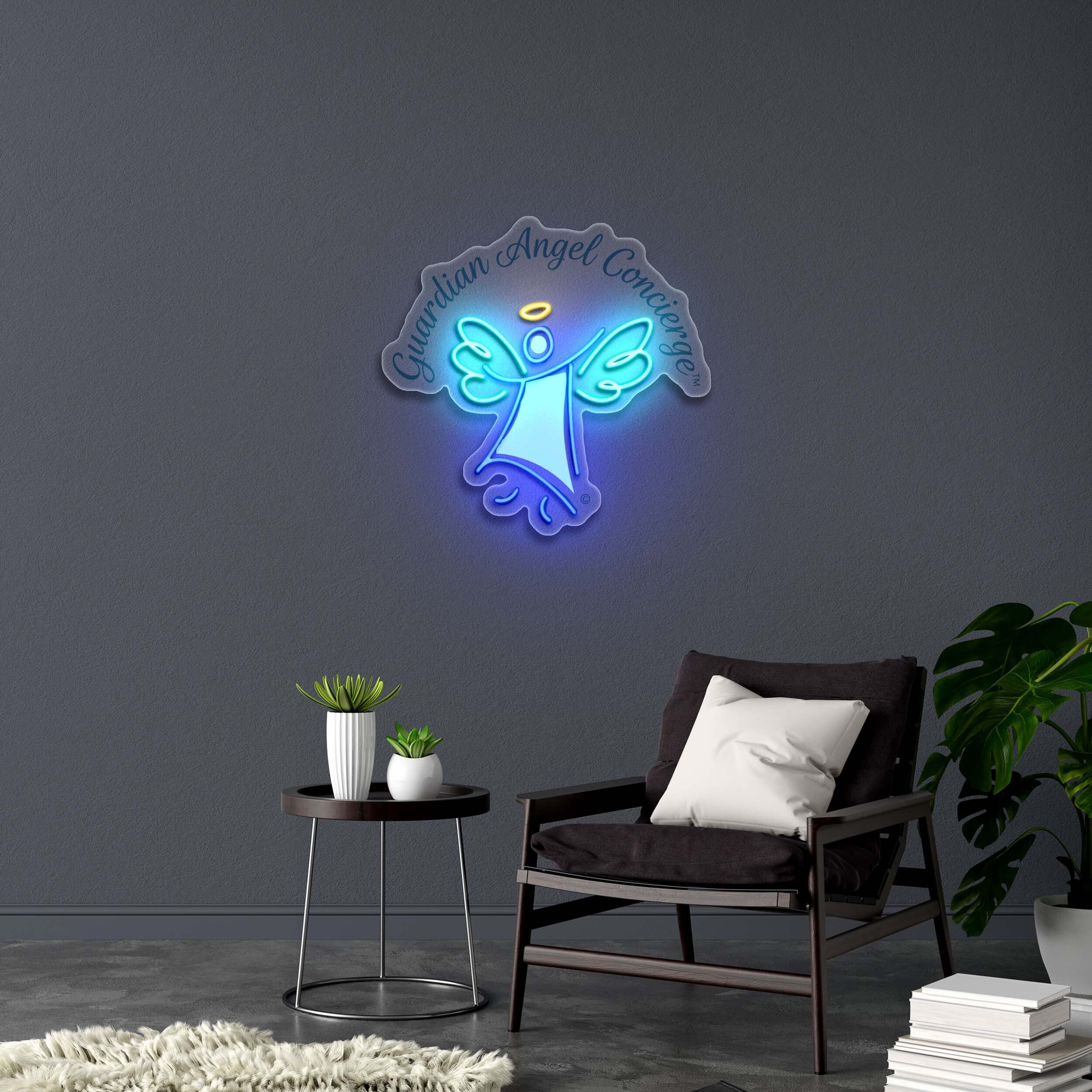 Guardian Angel Concierge logo - Premium Neon Artwork