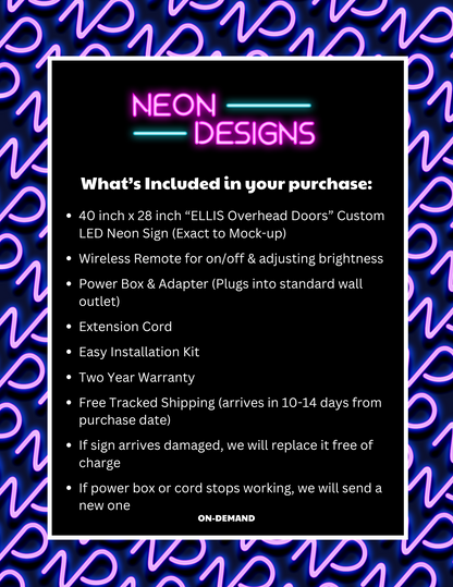 Ellis Overhead Doors - Premium Neon Artwork