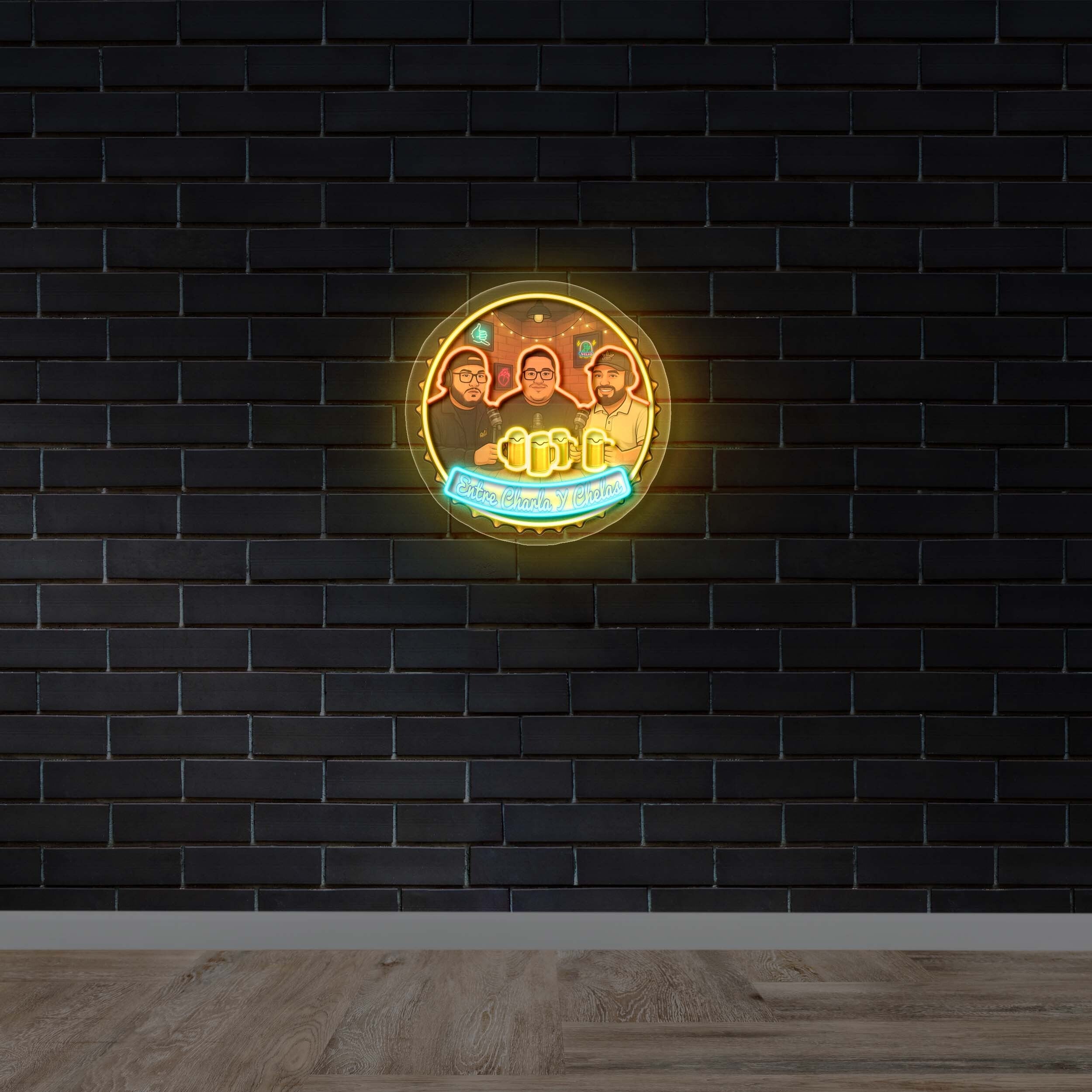 DRINKS WITH MY FRIENDS - Premium Neon Artwork