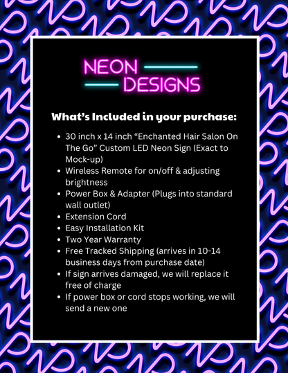 Enchanted Hair Salon On The Go - Premium Neon Artwork
