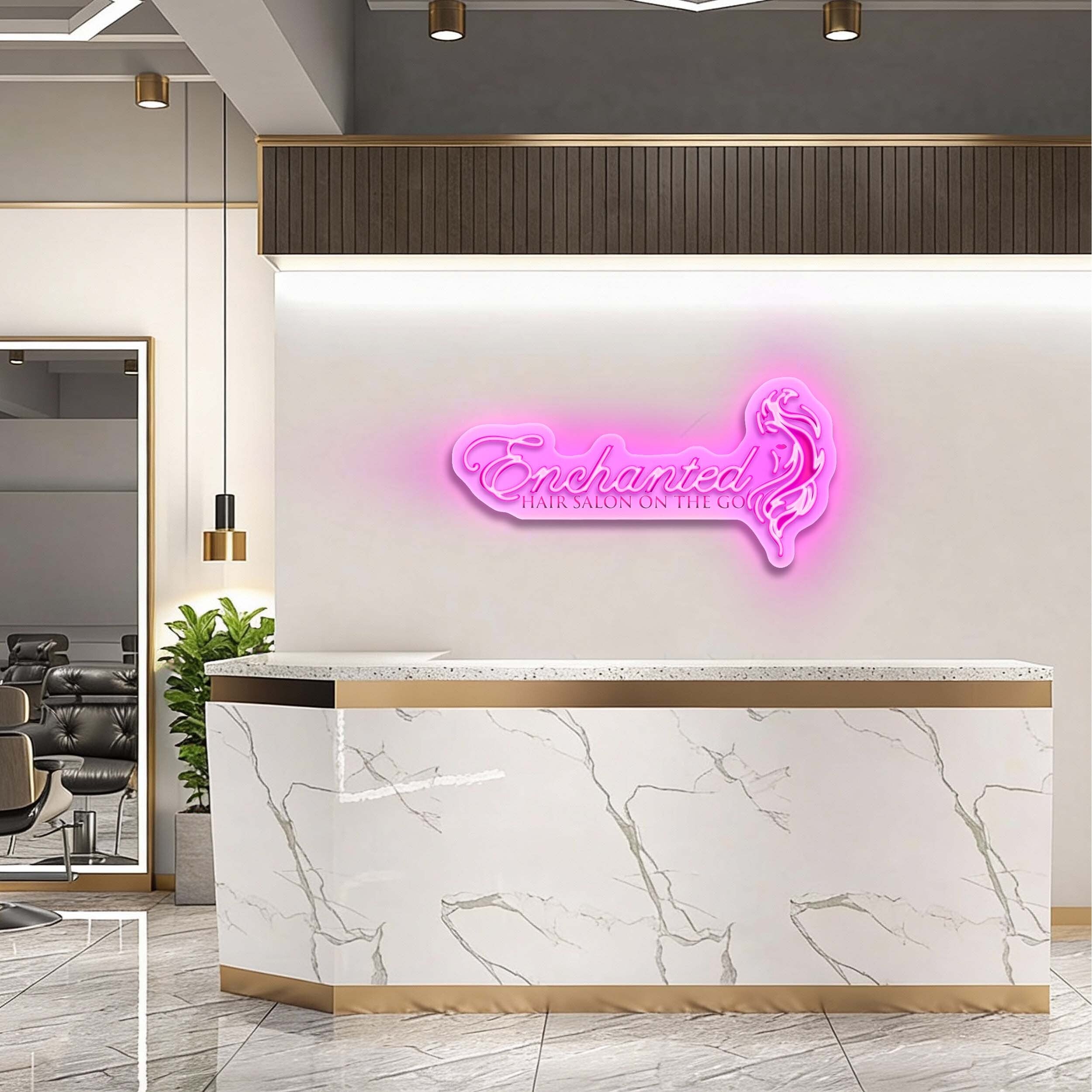 Enchanted Hair Salon On The Go - Premium Neon Artwork