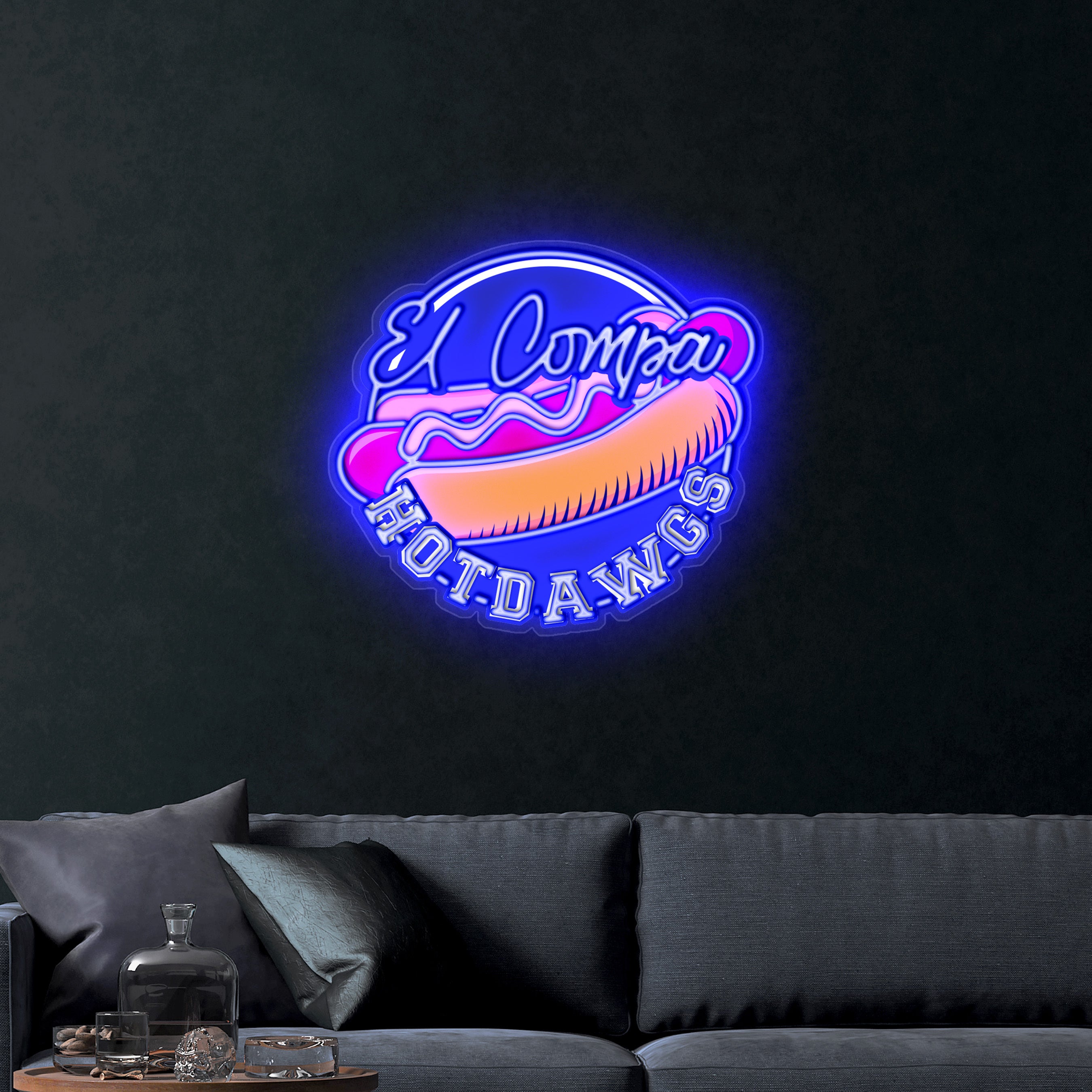 El Compa Hotdawgs (logo) – Premium Neon Artwork