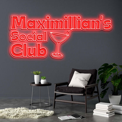 Maximillian's Social Club - Premium Neon Artwork