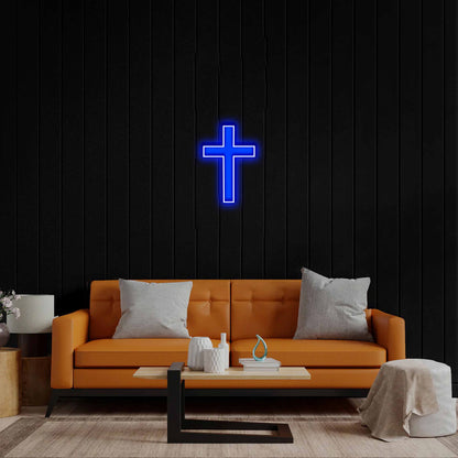 Blue Cross - Premium Neon Artwork