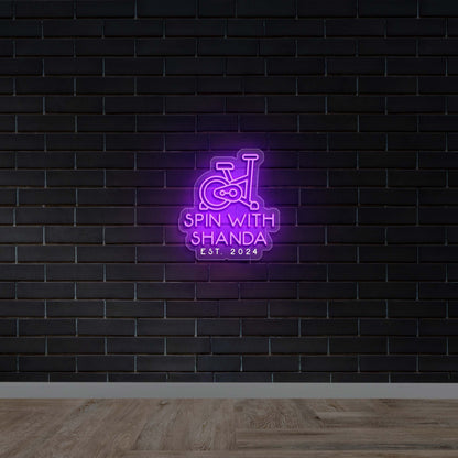 Spin with Shanda EST. 2024 - Premium Neon Artwork