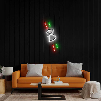 B - Premium Neon Artwork