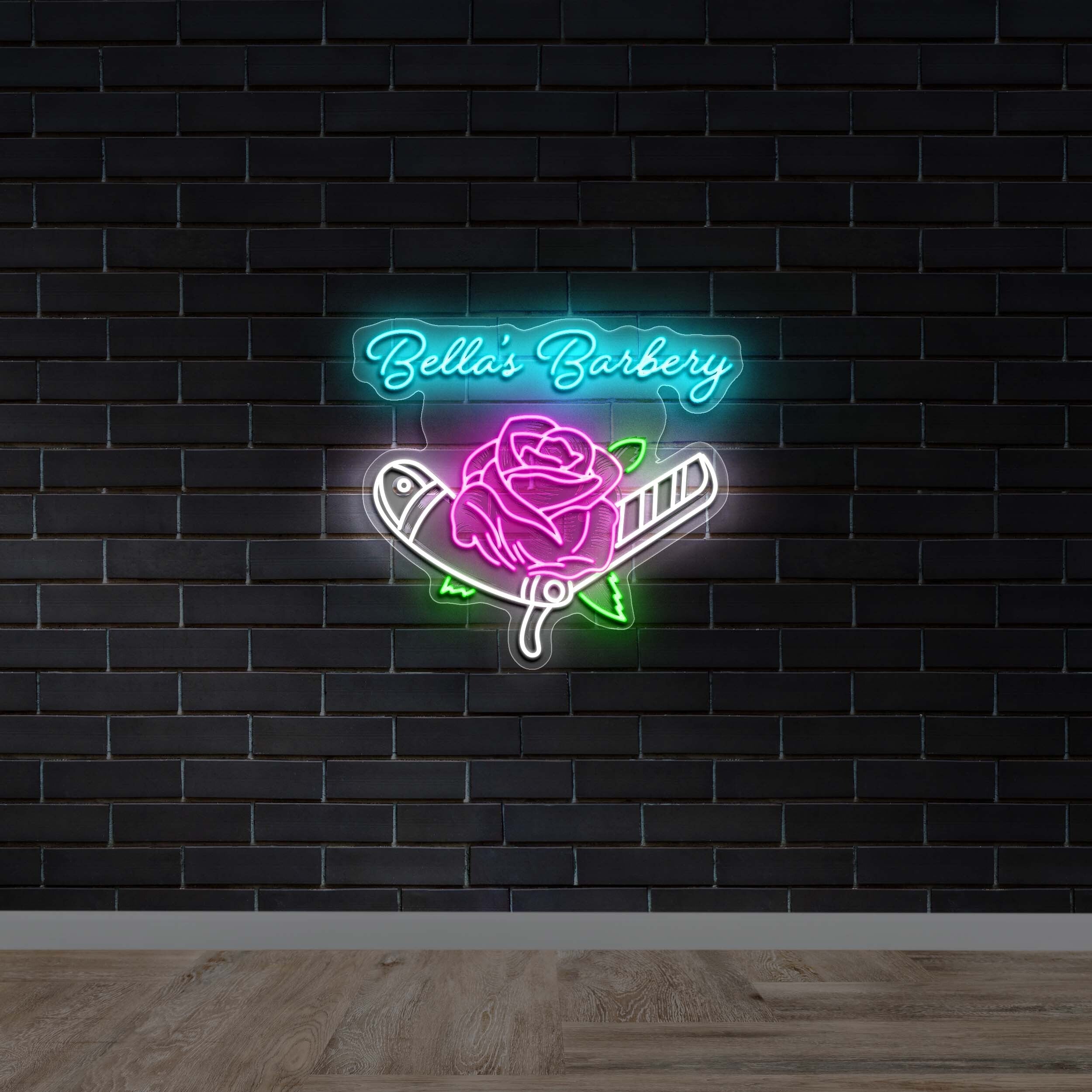 Bella's Barbery - Premium Neon Artwork