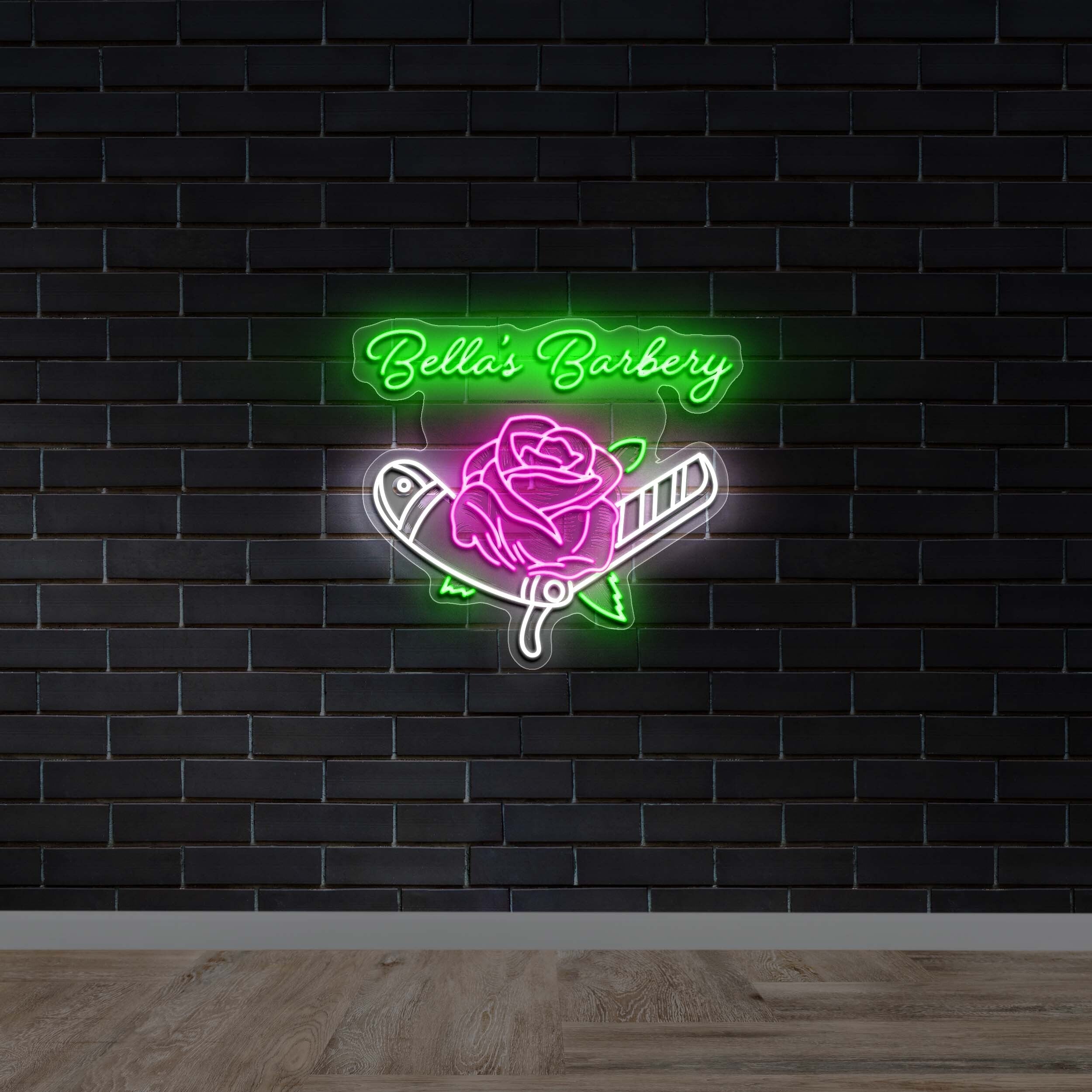 Bella's Barbery - Premium Neon Artwork
