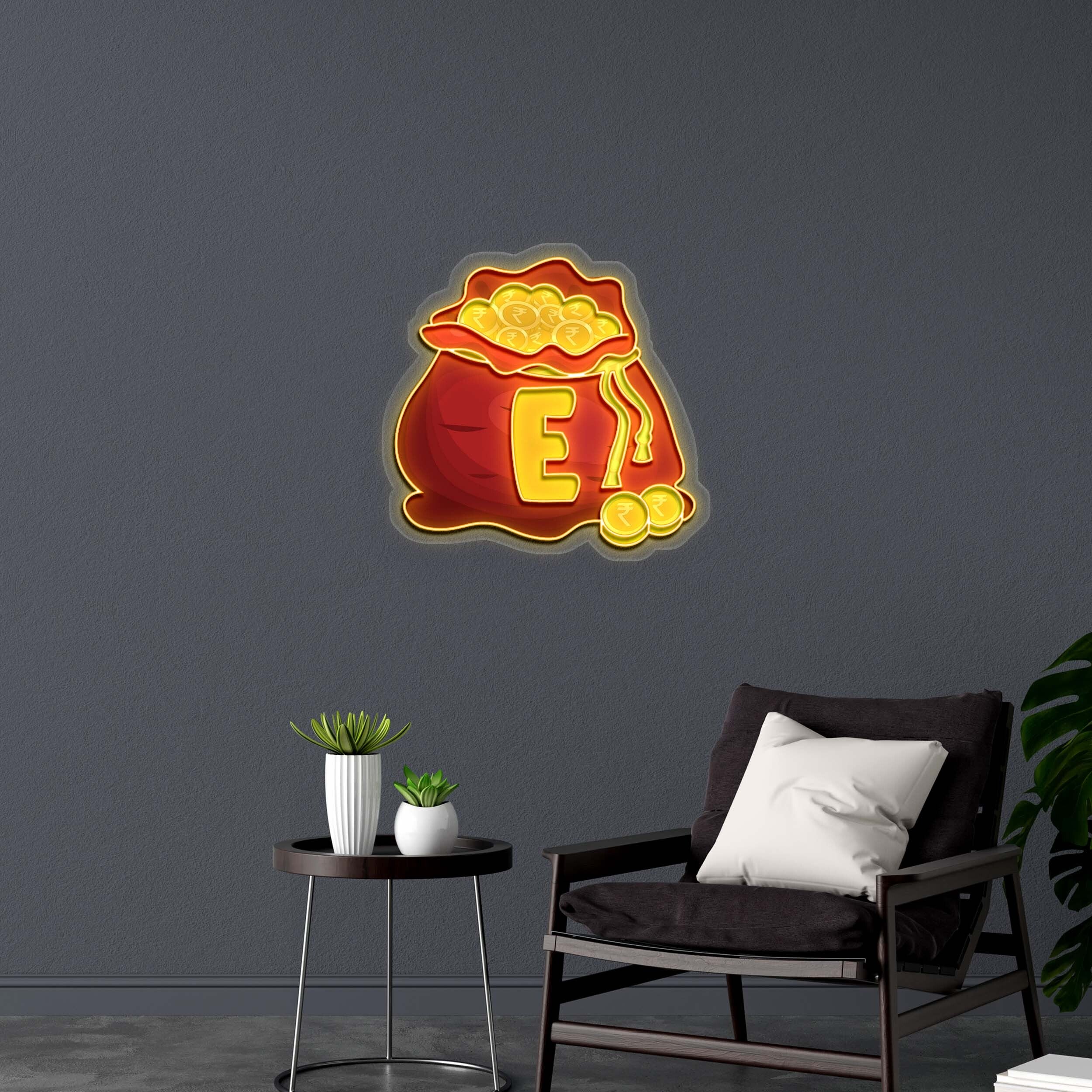 E - Premium Neon Artwork