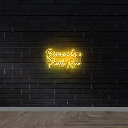 Bienvenidos a Puerto Rico - Premium Neon Artwork