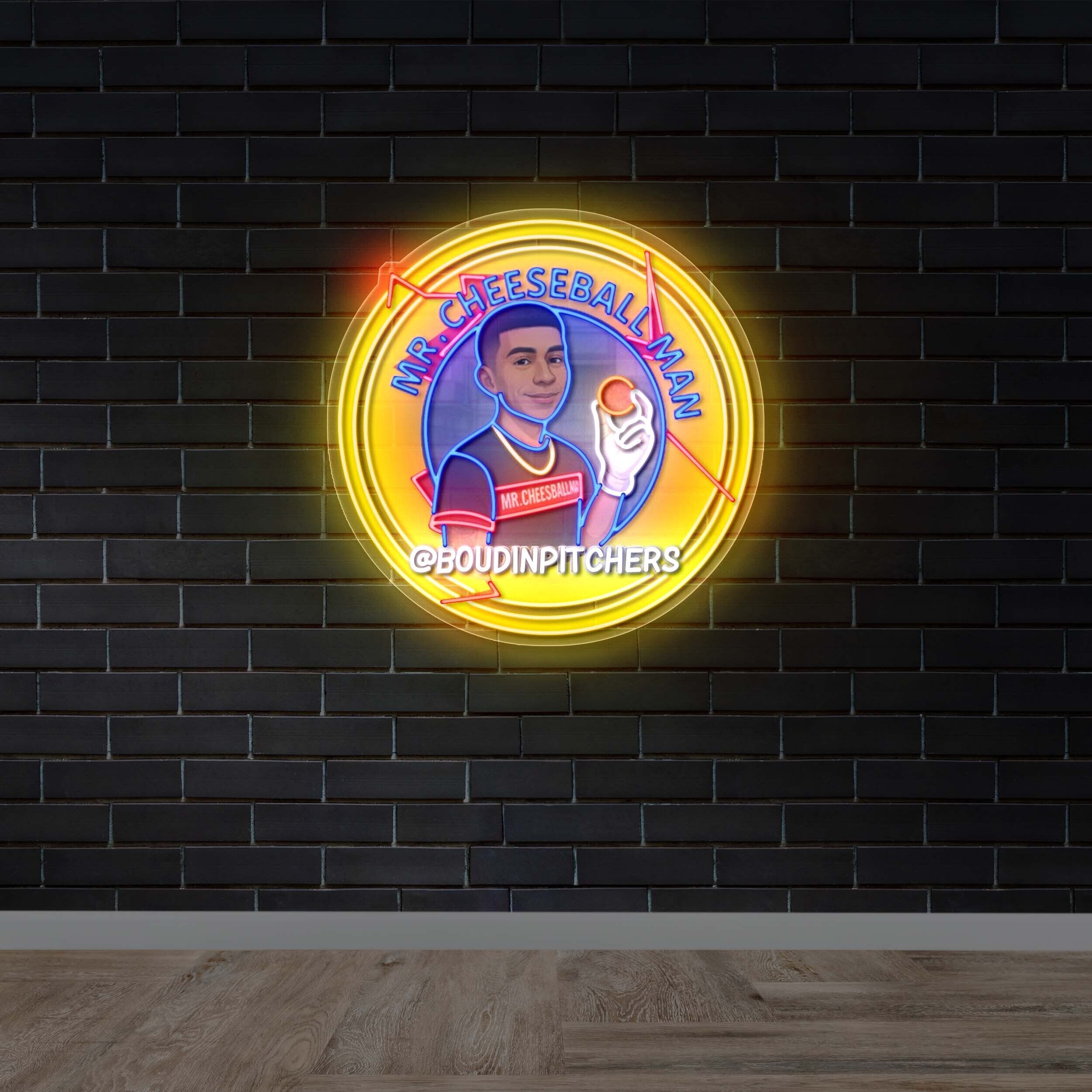 MR. CHEESEBALL MAN - Premium Neon Artwork