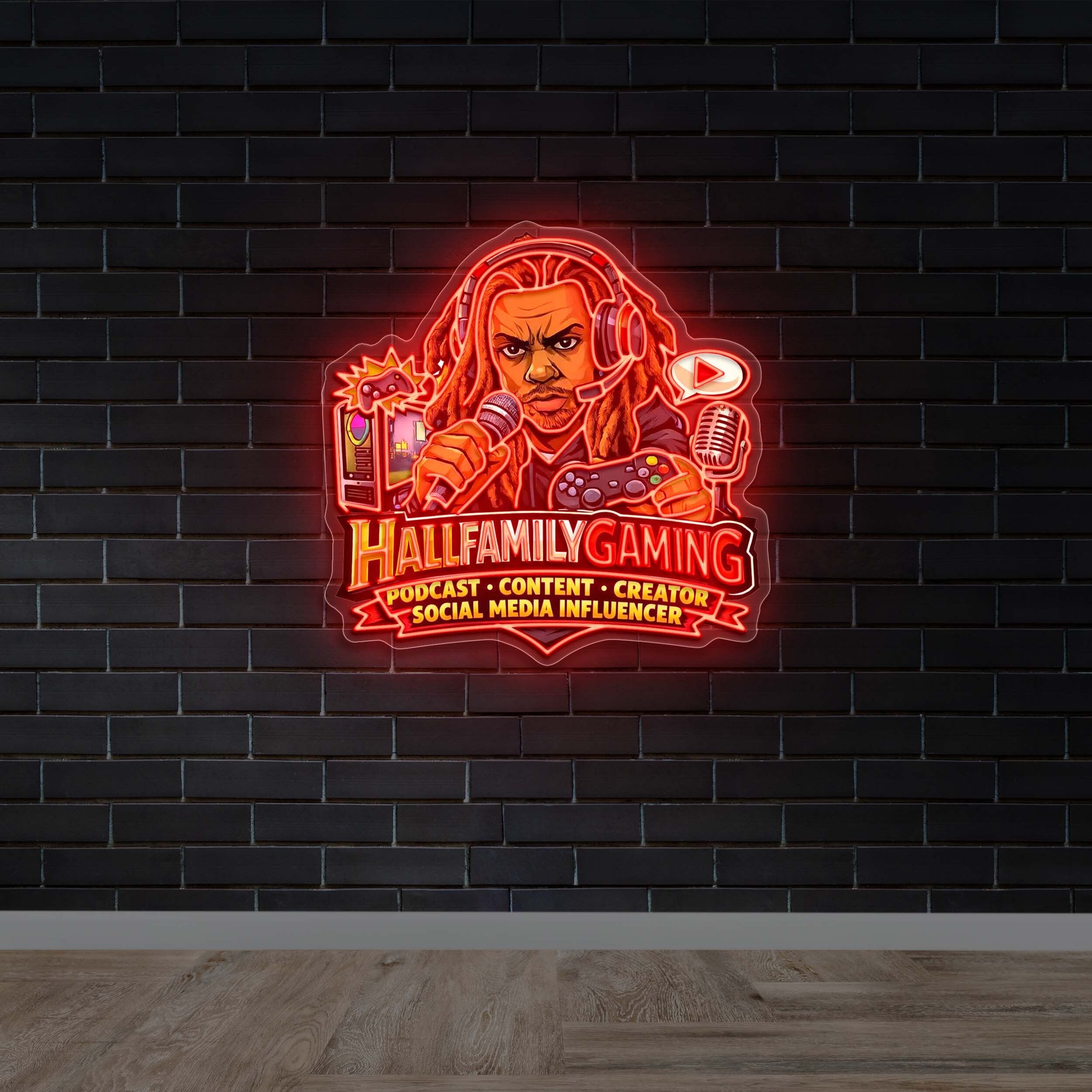 HALLFAMILYGAMING - Premium Neon Artwork
