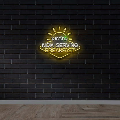 NOW SERVING BREAKFAST - Premium Neon Artwork