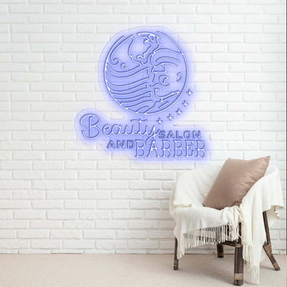 Beauty Salon and Barber - Premium Neon Artwork