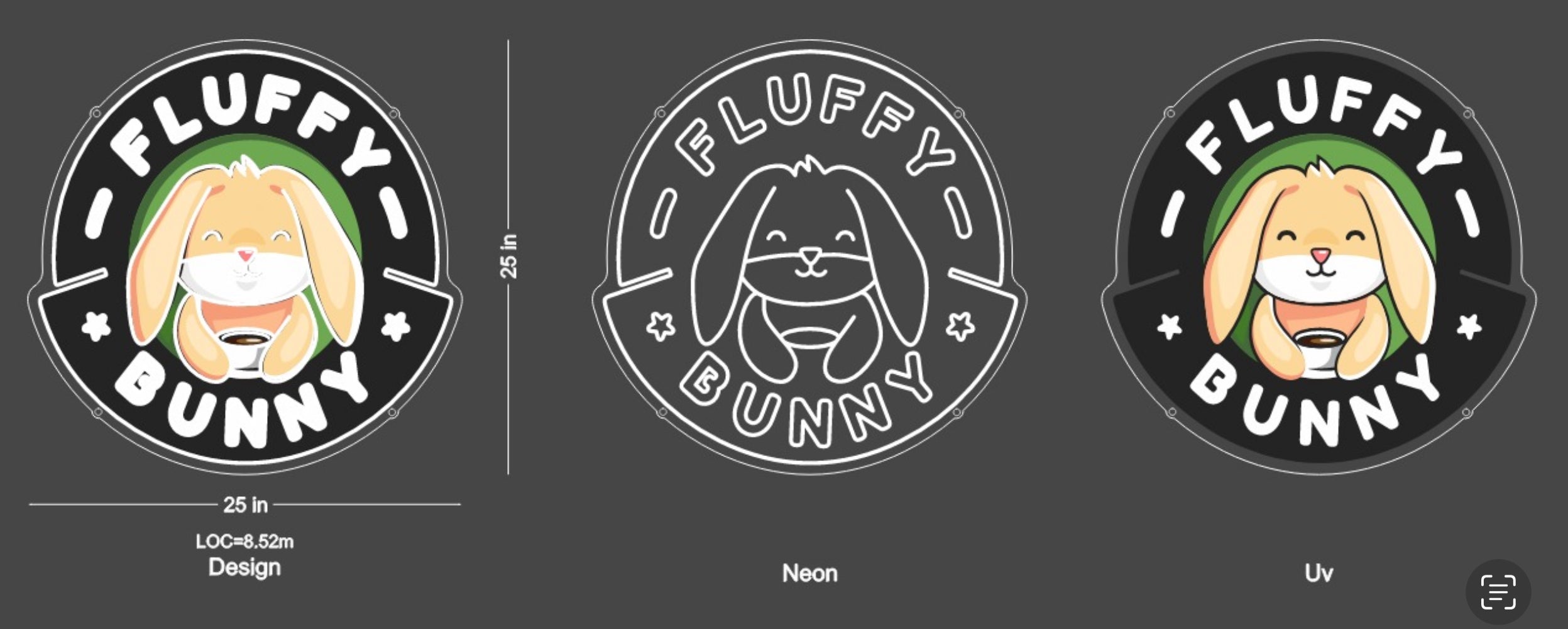 Fluffy Bunny - Premium Neon Artwork