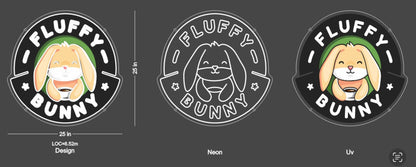 Fluffy Bunny - Premium Neon Artwork