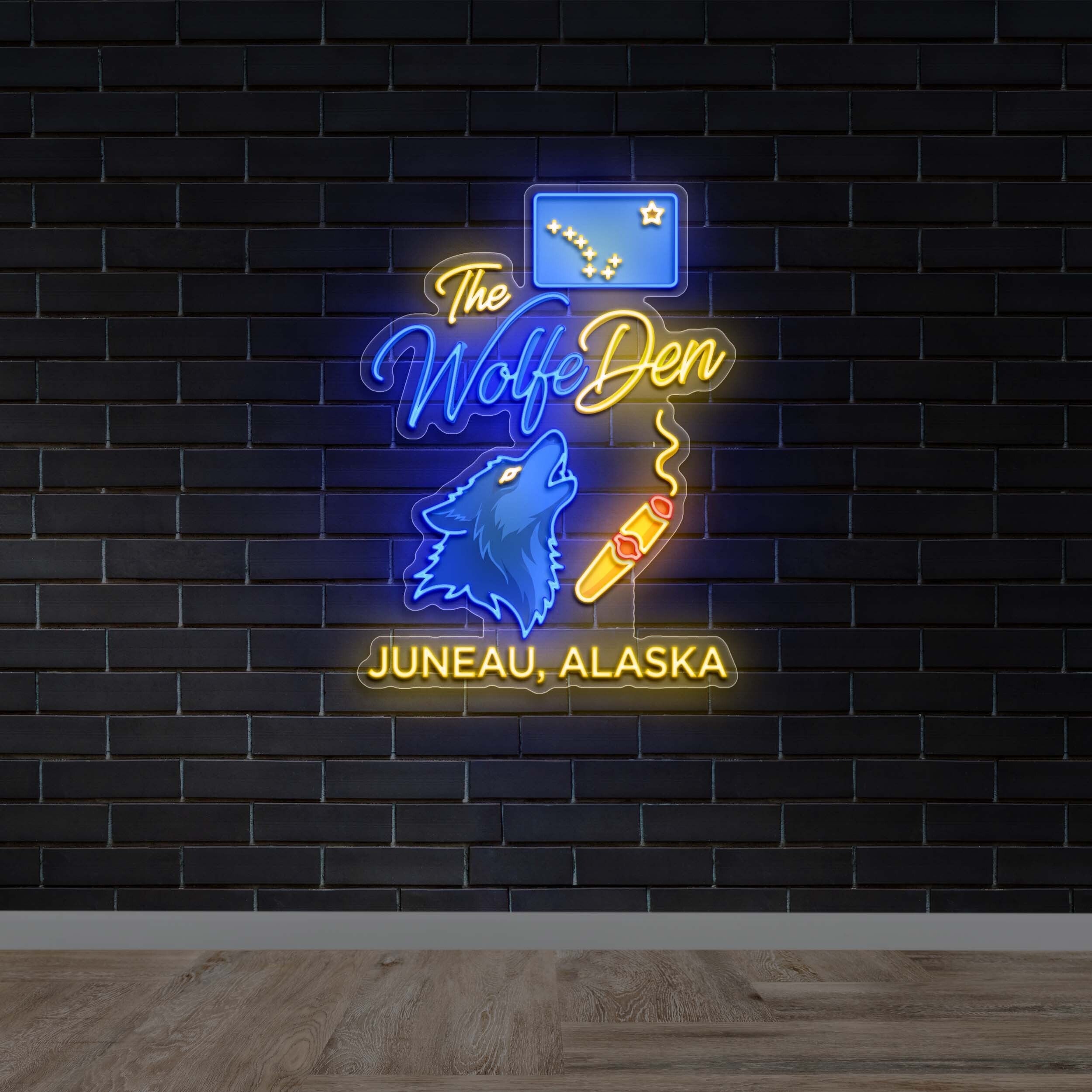 The Wolfe Den Juneau, Alaska - Premium Neon Artwork