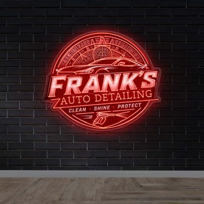 Frank's Auto Detailing - Premium Neon Artwork