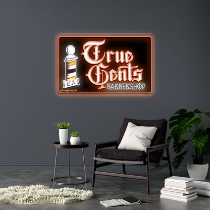 True Gents BARBERSHOP - Premium Neon Artwork