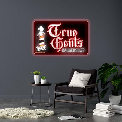 True Gents BARBERSHOP - Premium Neon Artwork