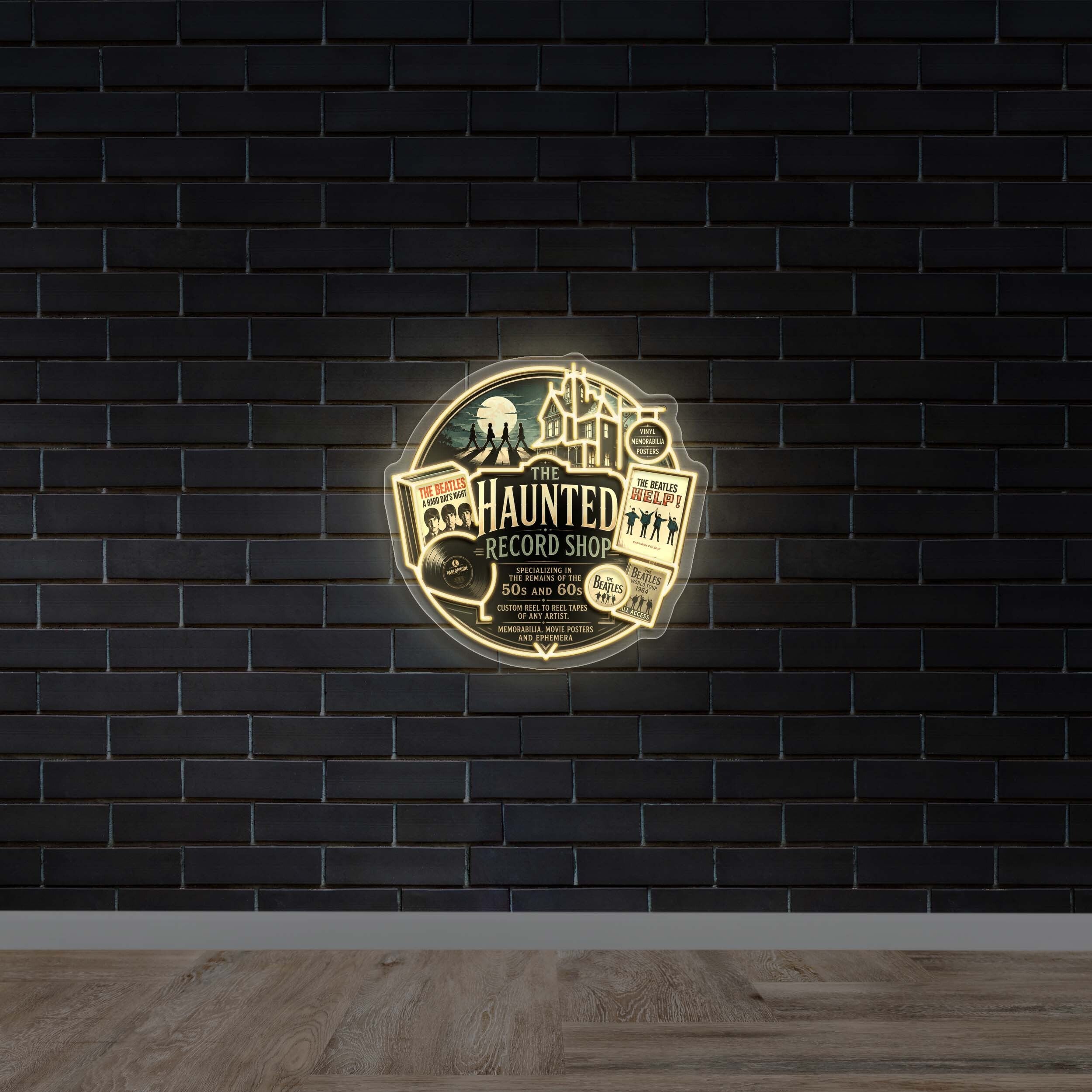 The Haunted Record Shop - Premium Neon Artwork