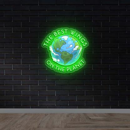 The Best Wings on the Planet - Premium Neon Artwork