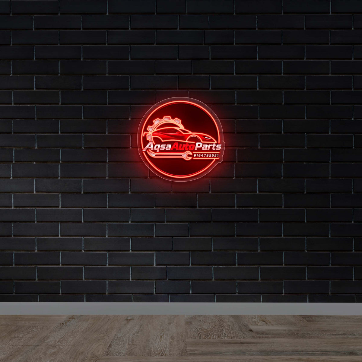 Aqsa Auto Parts - Premium Neon Artwork