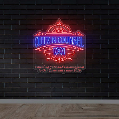 Cutz N Counsel - Premium Neon Artwork