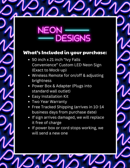 Ivy Falls Convenience - Premium Neon Artwork