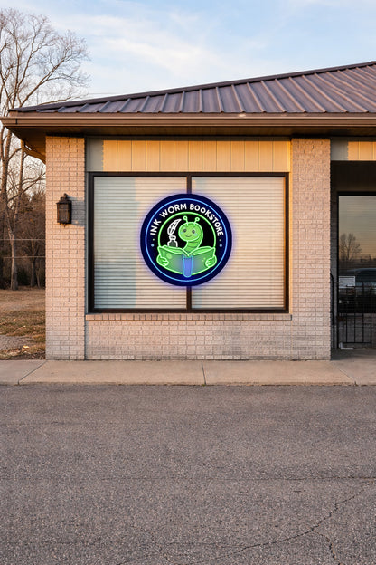 INK WORM BOOKSTORE - Premium Neon Artwork