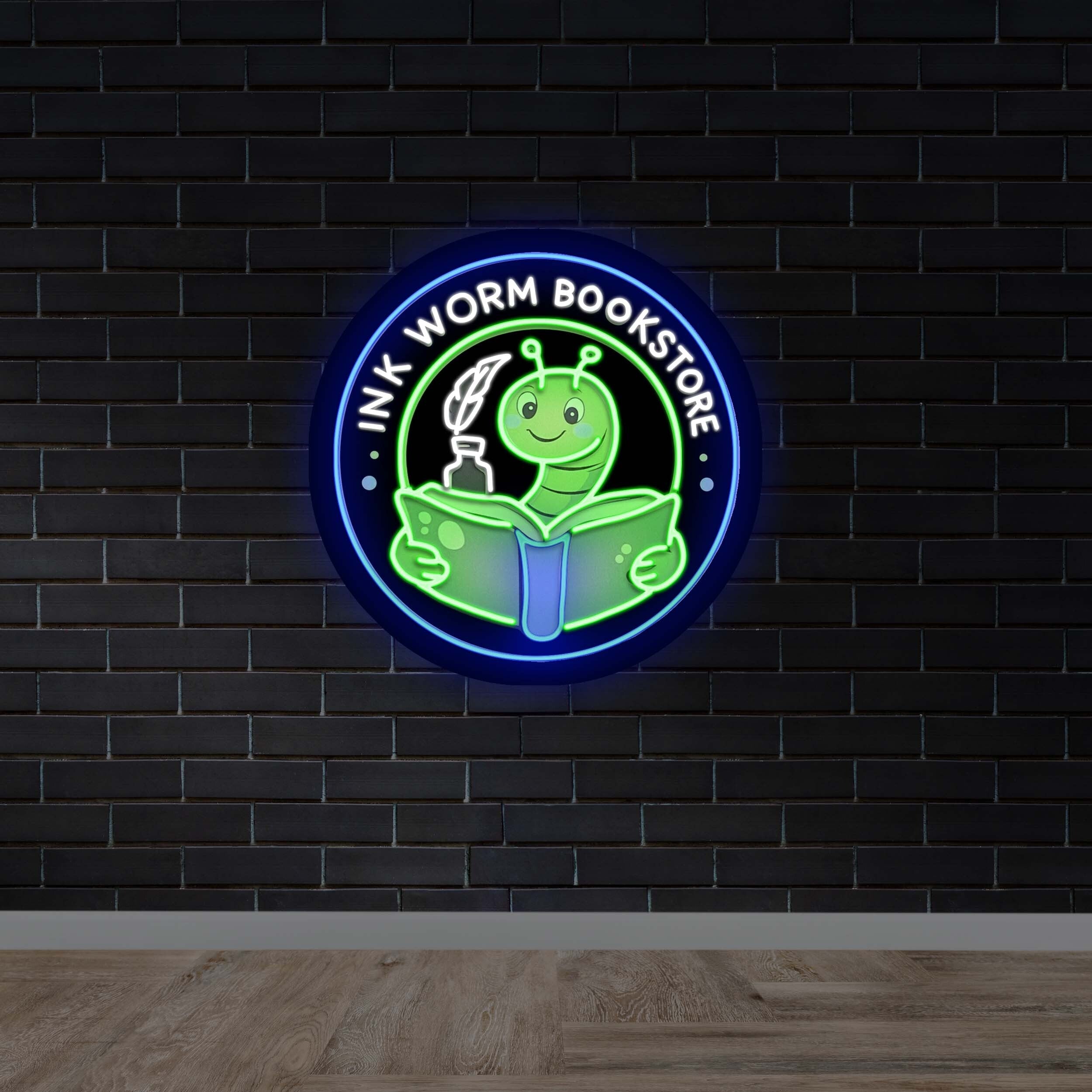 INK WORM BOOKSTORE - Premium Neon Artwork