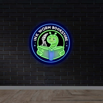 INK WORM BOOKSTORE - Premium Neon Artwork