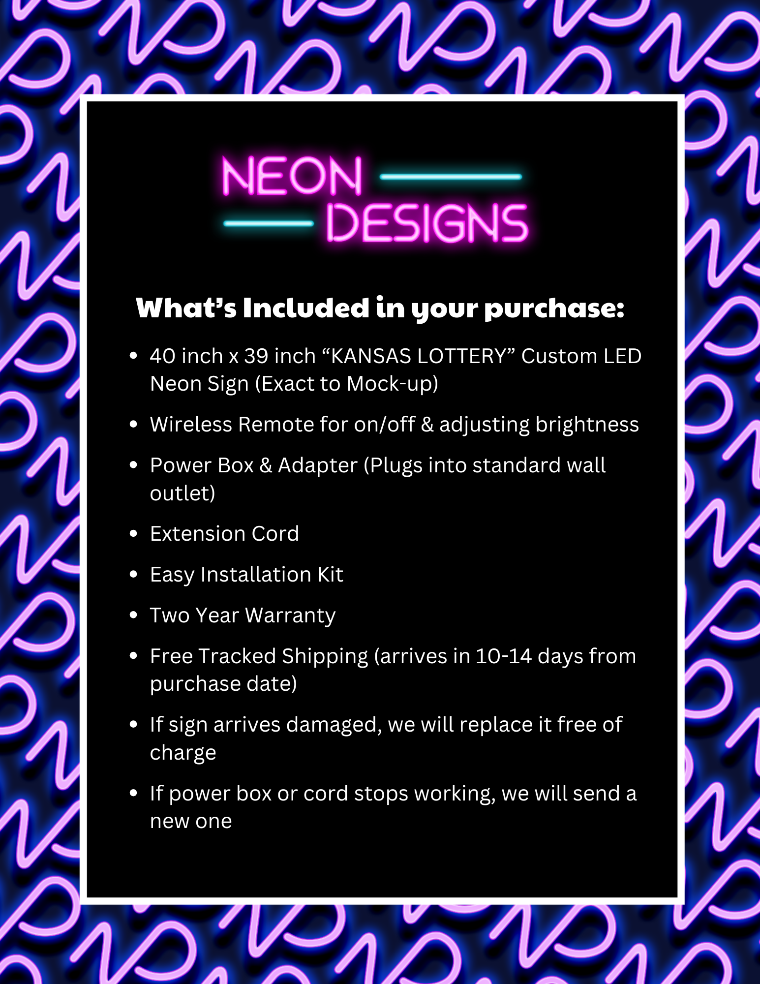 KANSAS LOTTERY - Premium Neon Artwork