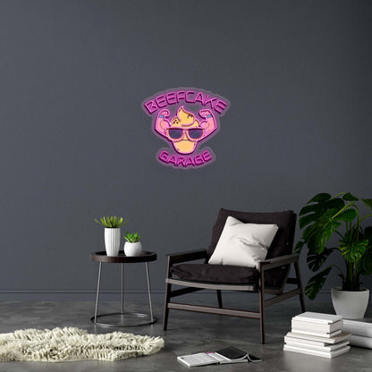 BEEFCAKE GARAGE - Premium Neon Artwork
