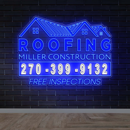 ROOFING MILLER CONSTRUCTION - Premium Neon Artwork