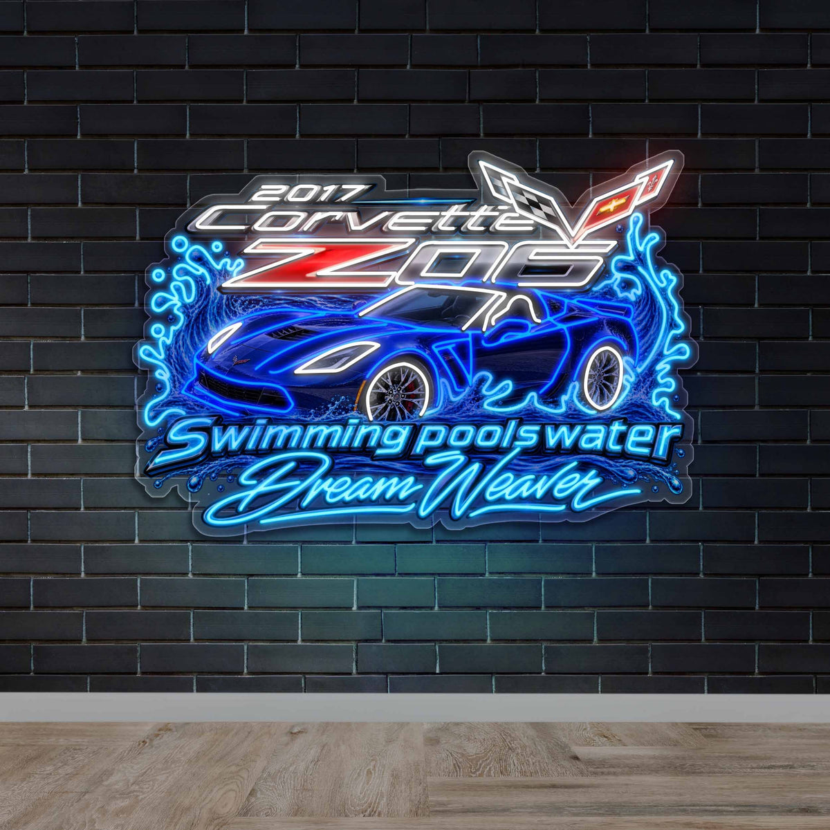 2017 Corvette Z06 Swimming pools water Dream Weaver - Premium Neon Artwork