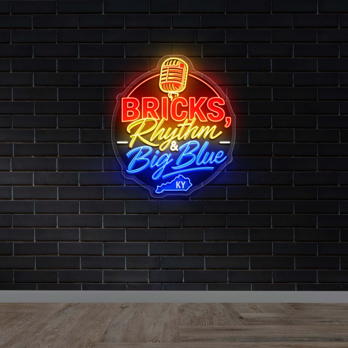 Bricks, Rhythm & Big Blue - Premium Neon Artwork
