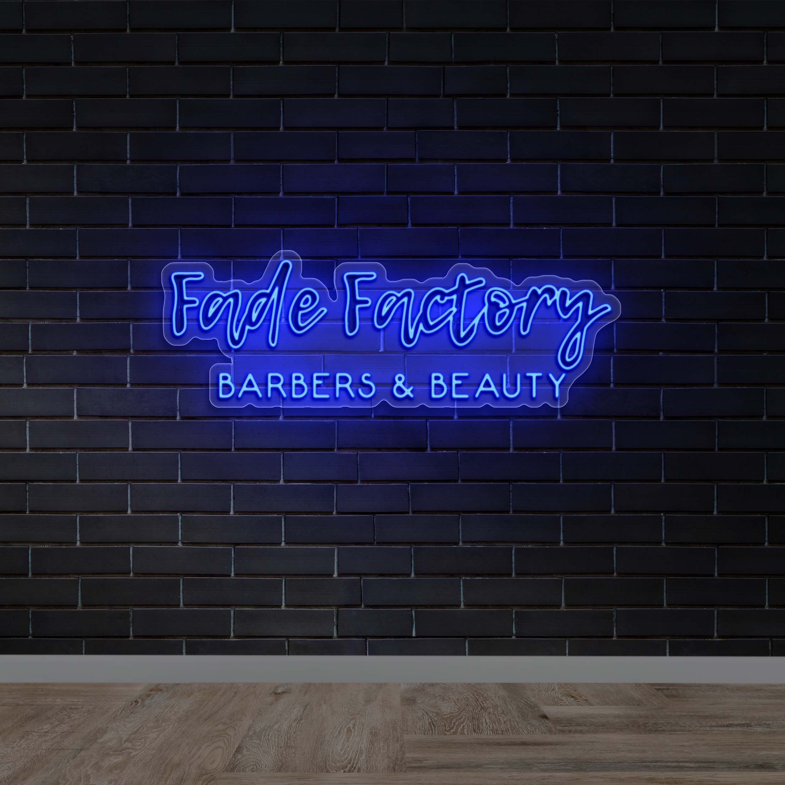 Fade Factory Barbers & Beauty - Premium Neon Artwork
