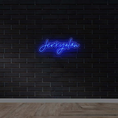 jerryalan Cursive Script - Premium Neon Artwork