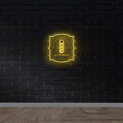 GEO DA BARBER - Premium Neon Artwork