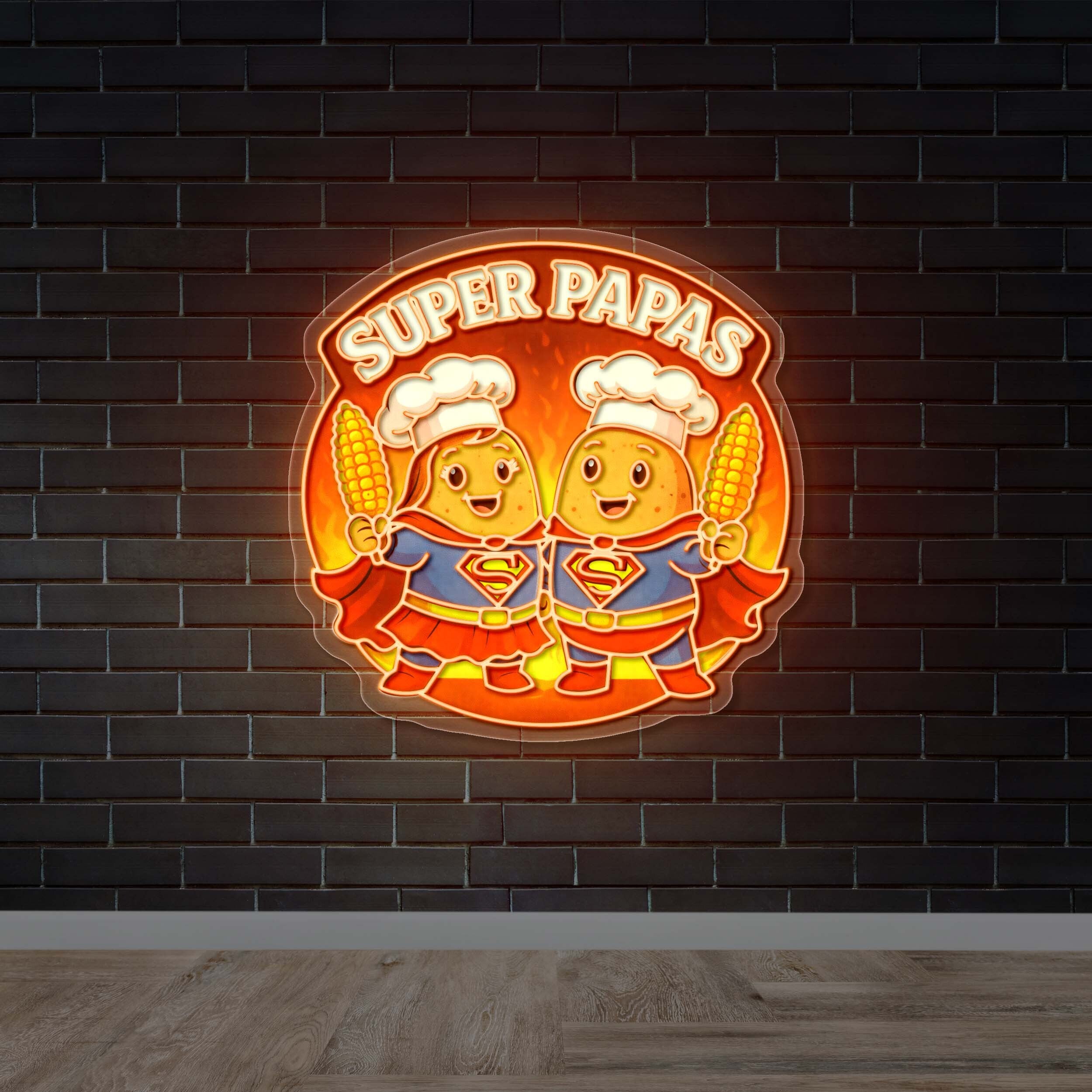 SUPER PAPAS - Premium Neon Artwork