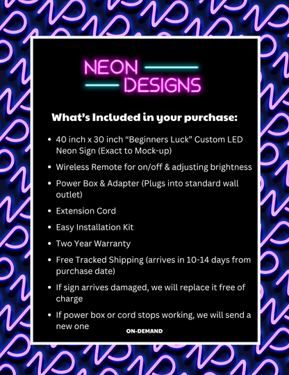 Beginners Luck - Premium Neon Artwork