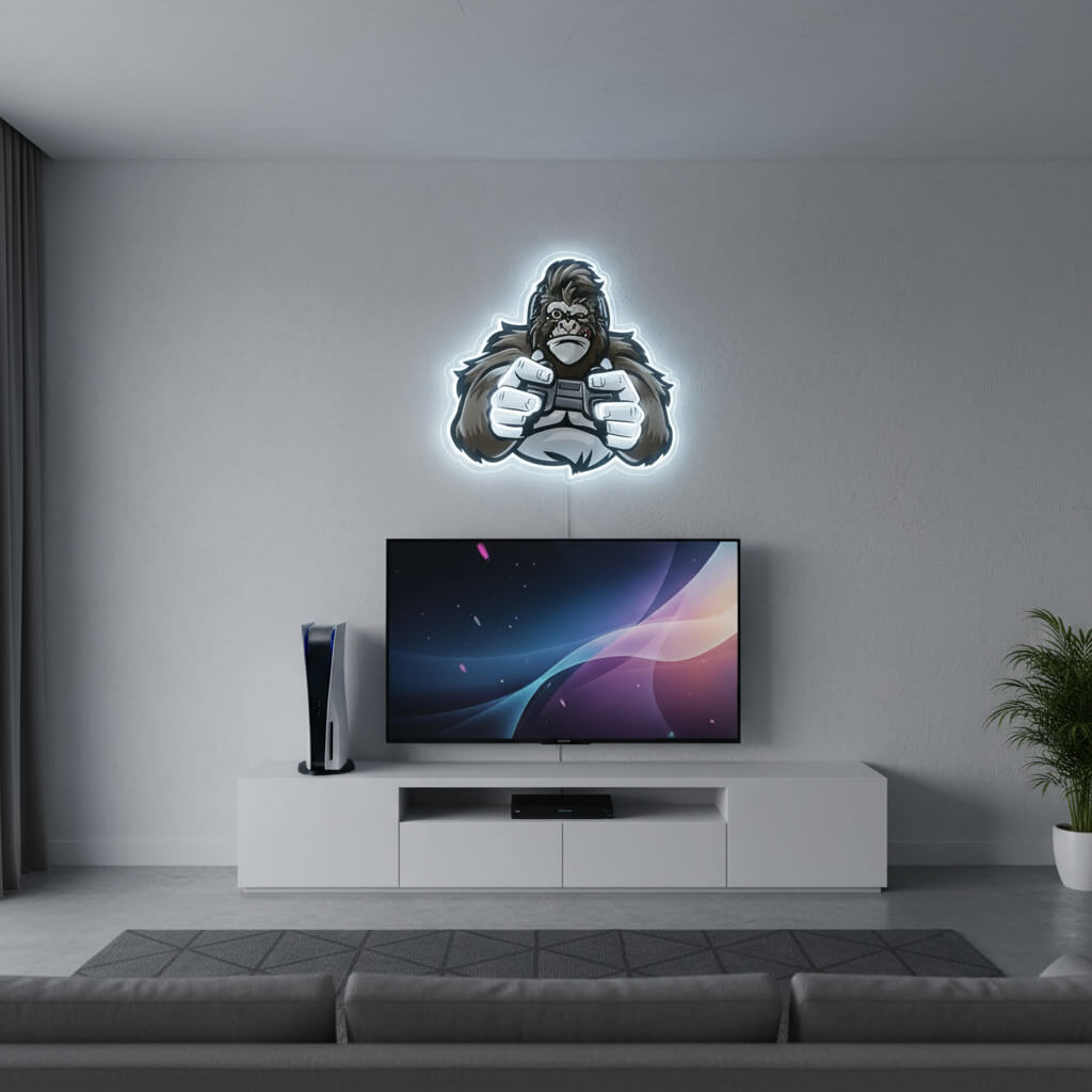 Gorilla Gamer Controller - UV Print Gaming LED Neon Sign