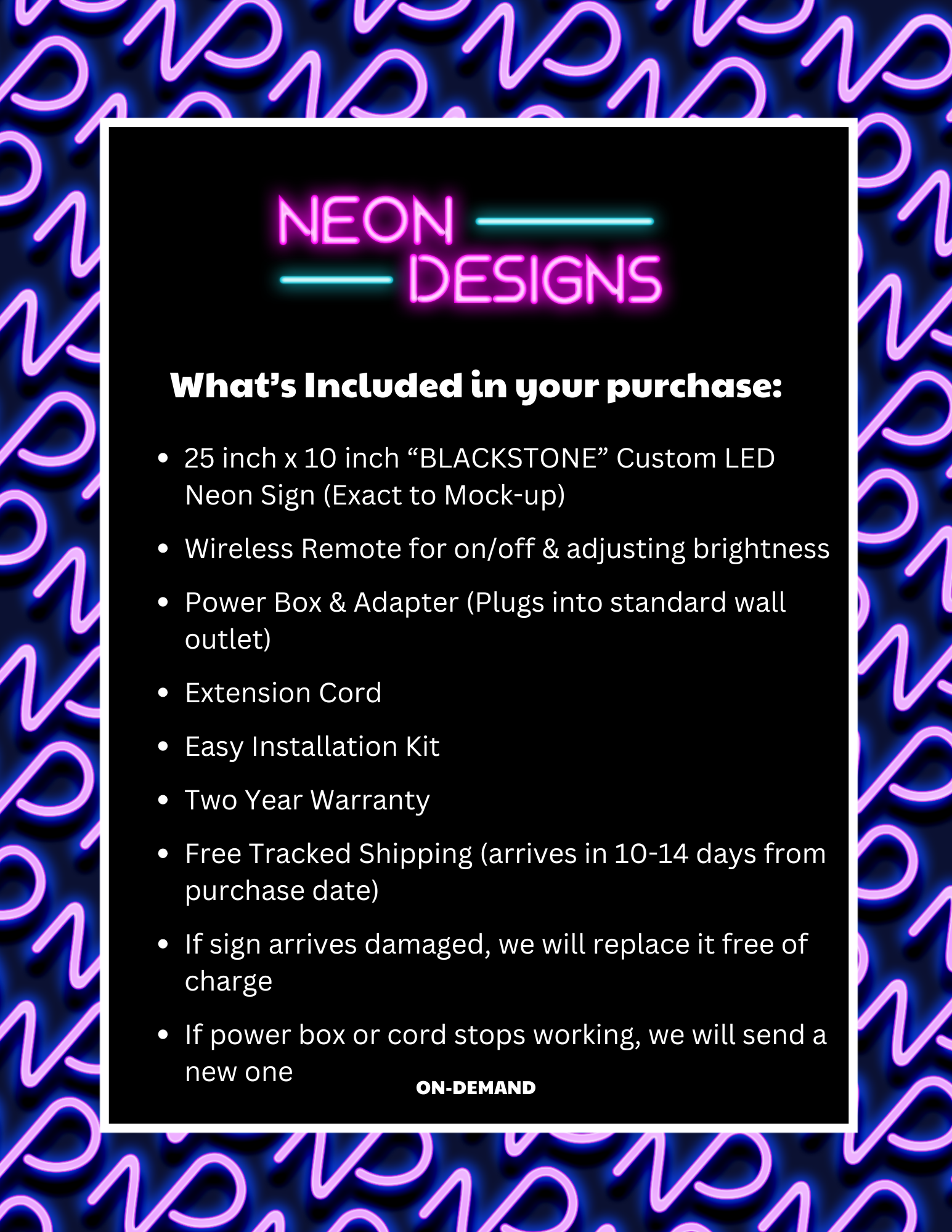 BLACKSTONE - Premium Neon Artwork