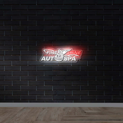FINE SHINE AUTO SPA - Premium Neon Artwork