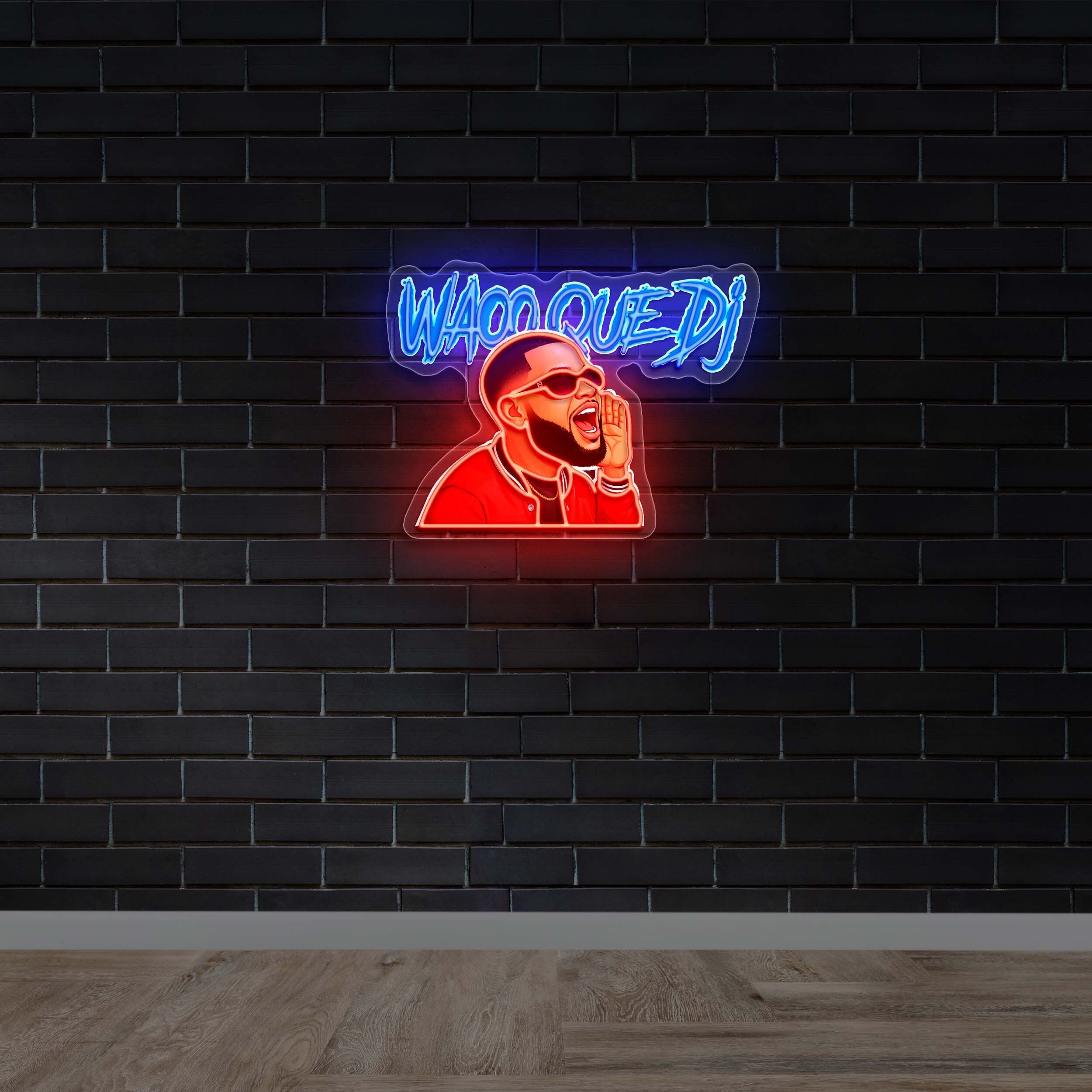 WAOO QUE DJ - Premium Neon Artwork