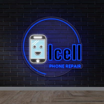 Icell Phone Repair - Premium Neon Artwork