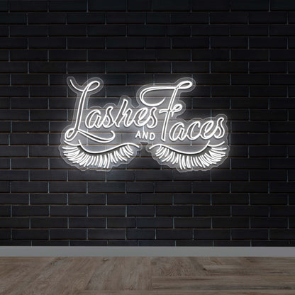 Lashes and Faces - Premium Neon Artwork