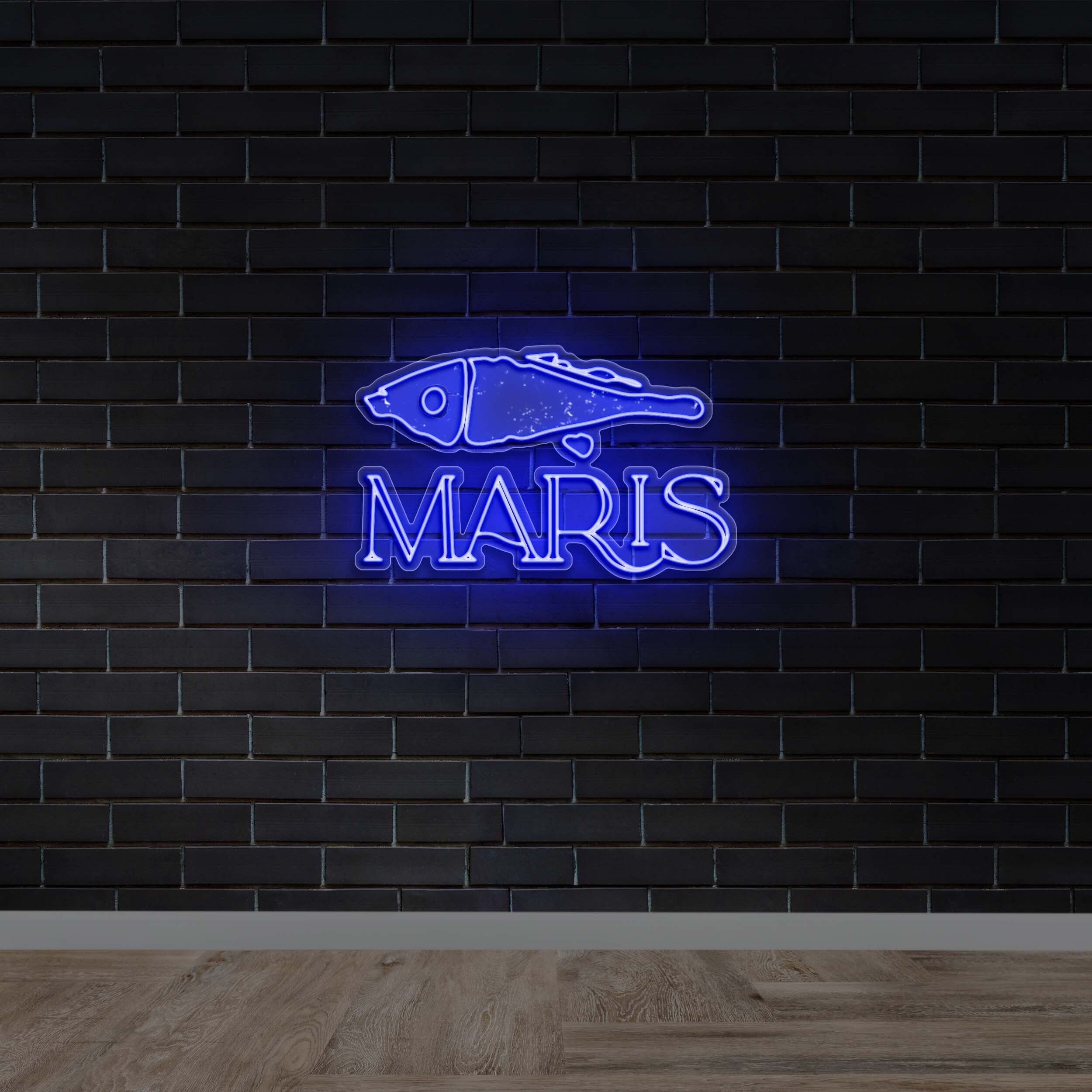MARIS with fish logo - Premium Neon Artwork